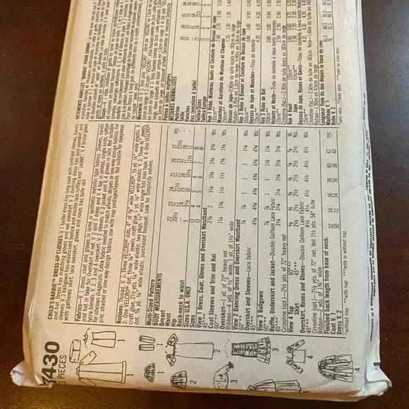 4/$50 Simplicity 7430 Barbie dress Halloween  costume size 3-8 - Picture 4 of 7